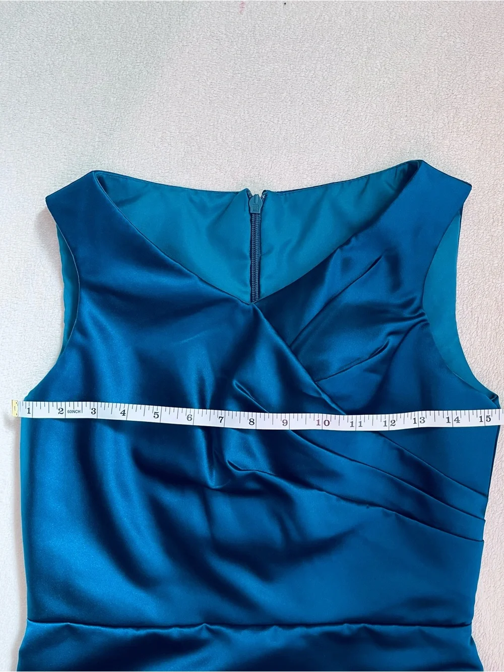Satin Formal Gown, Sleeveless A-Line, Girls, Size 14,Teal